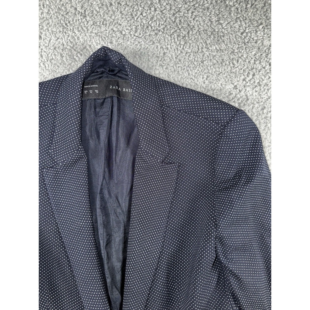 Zara Blazer Women XL Polka Dot One Button Business Casual Formal Academia Jacket